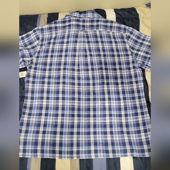 Izod Madras Woven Short Sleeve Button Down Shirt- Men's Big & Tall Sz XXL  NWT - Picture 6 of 8